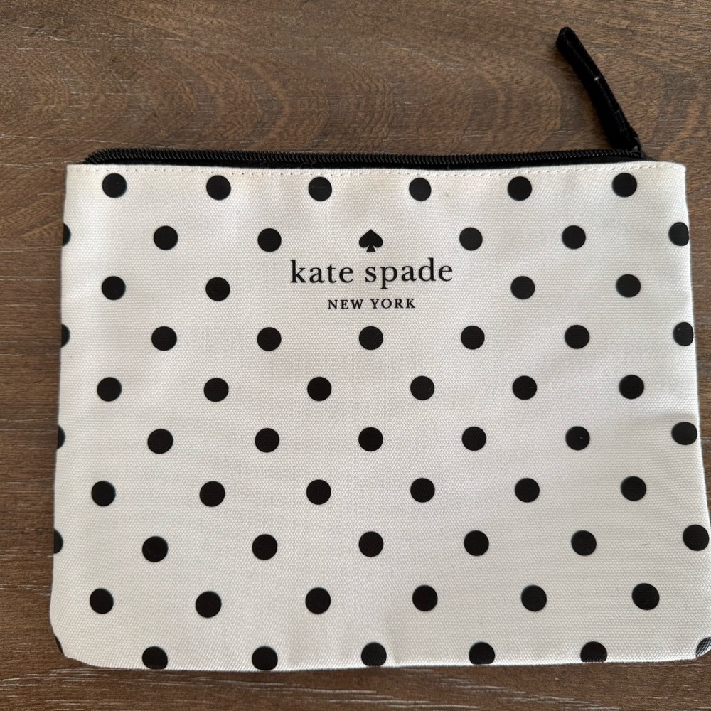 Kate Spade Black and White Polka Dot Pouch
